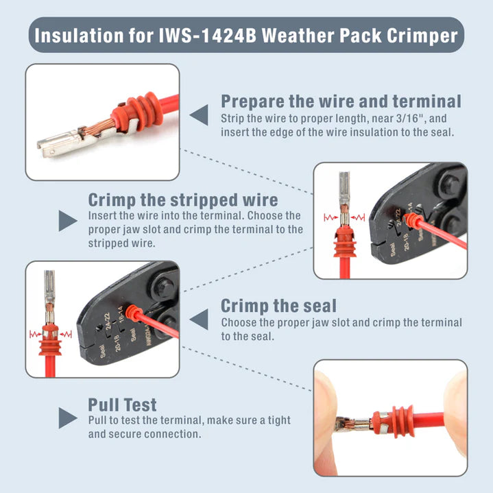 Crimpzange für wasserdichte Steckverbinder 0,3-2mm²